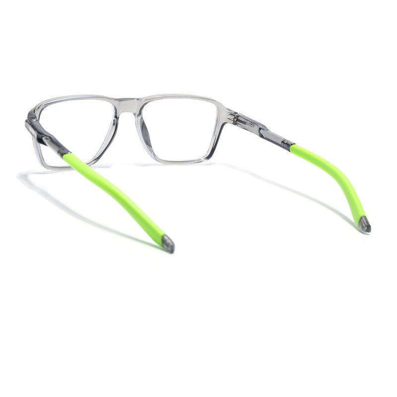 Voyage Active Transparent Grey Square Eyeglasses for Men & Women (9807MG5742-C10)
