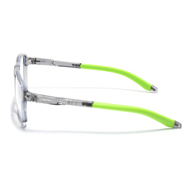 Voyage Active Transparent Grey Square Eyeglasses for Men & Women (9807MG5742-C10)