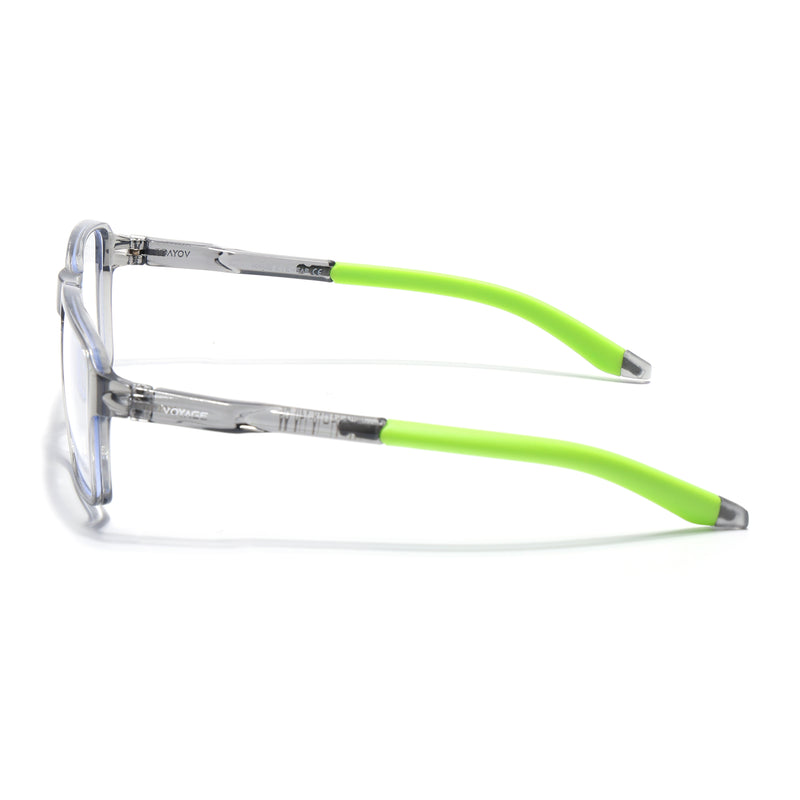 Voyage Active Transparent Grey Square Eyeglasses for Men & Women (9807MG5742-C10)