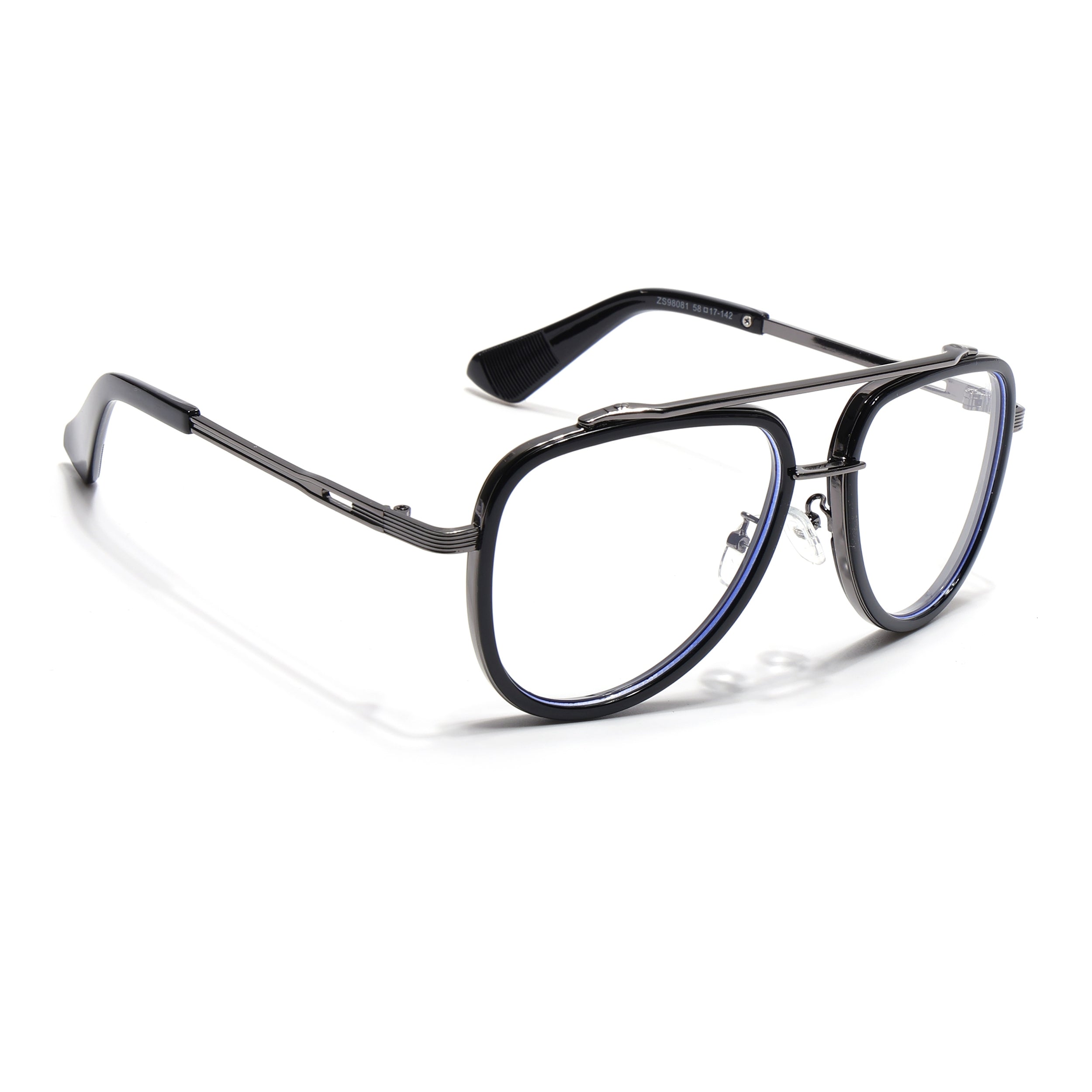 Voyage Black & Grey Wayfarer Eyeglasses for Men & Women (98081MG5274-C1)