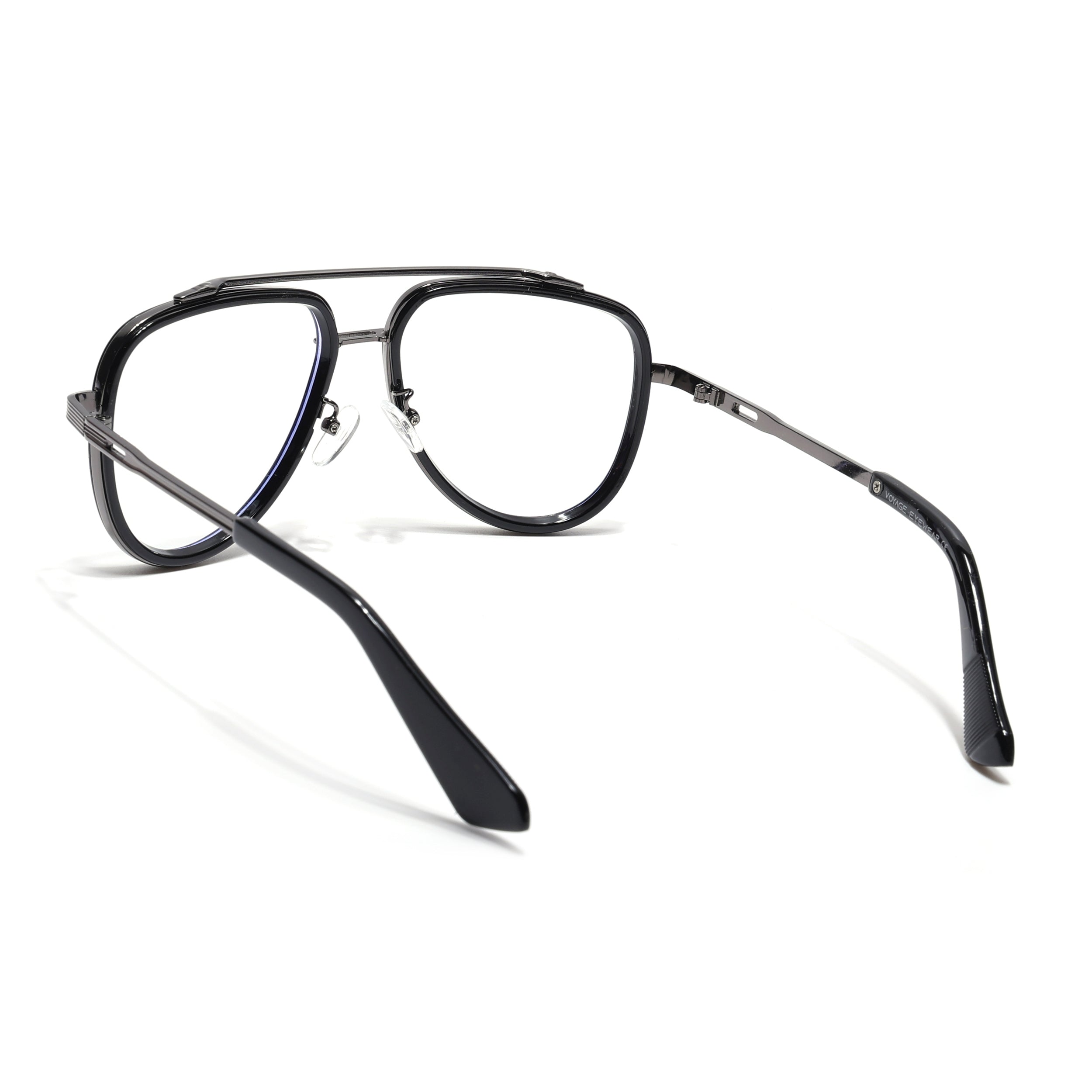 Voyage Black & Grey Wayfarer Eyeglasses for Men & Women (98081MG5274-C1)