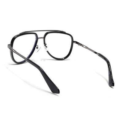 Voyage Black & Grey Wayfarer Eyeglasses for Men & Women (98081MG5274-C1)