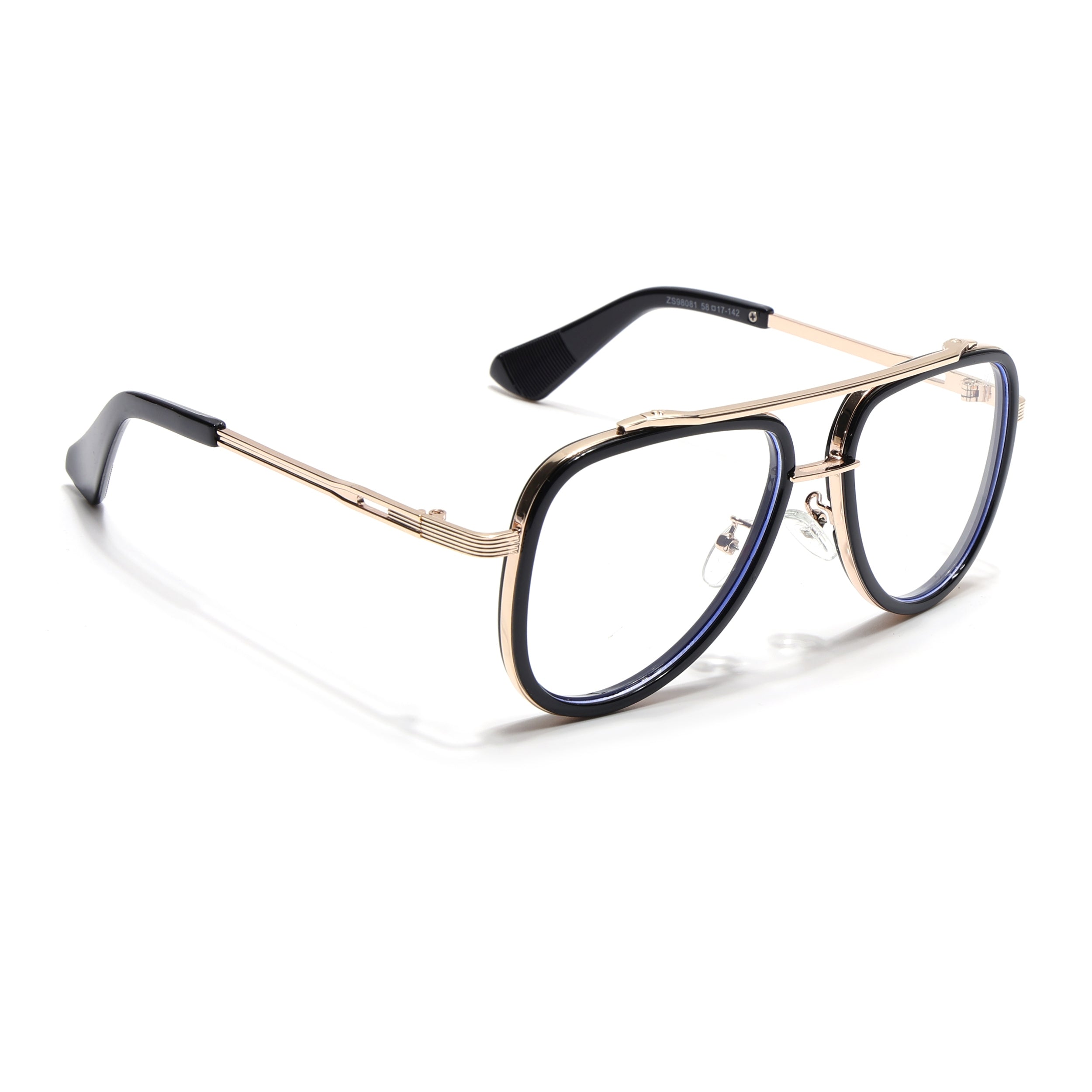 Voyage Black & Golden Wayfarer Eyeglasses for Men & Women (98081MG5275-C2)