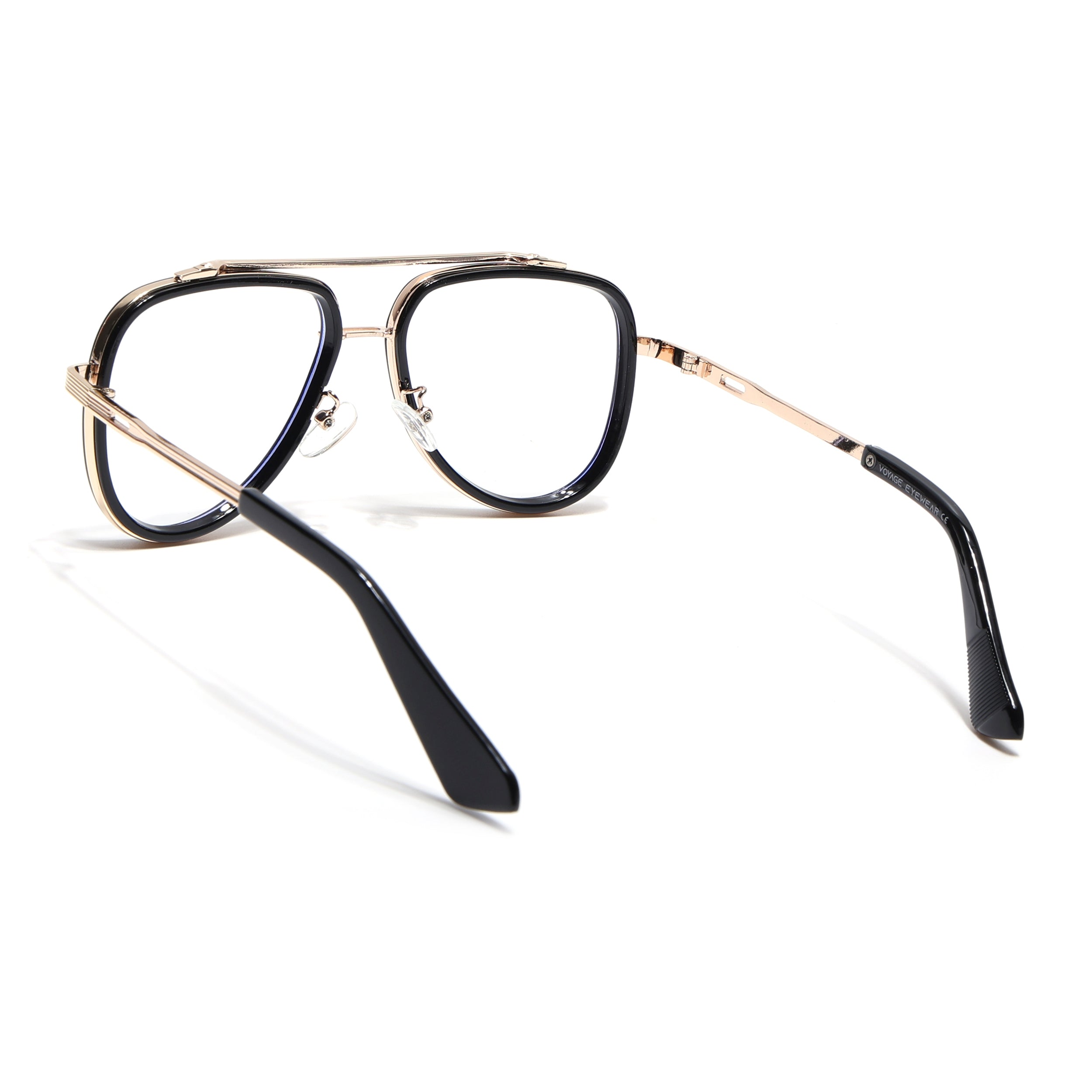 Voyage Black & Golden Wayfarer Eyeglasses for Men & Women (98081MG5275-C2)