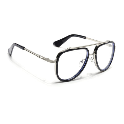 Voyage Black & Silver Wayfarer Eyeglasses for Men & Women (98081MG5276-C3)