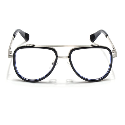 Voyage Black & Silver Wayfarer Eyeglasses for Men & Women (98081MG5276-C3)