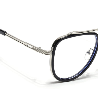 Voyage Black & Silver Wayfarer Eyeglasses for Men & Women (98081MG5276-C3)