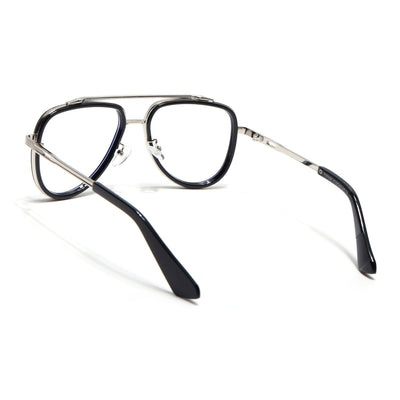 Voyage Black & Silver Wayfarer Eyeglasses for Men & Women (98081MG5276-C3)
