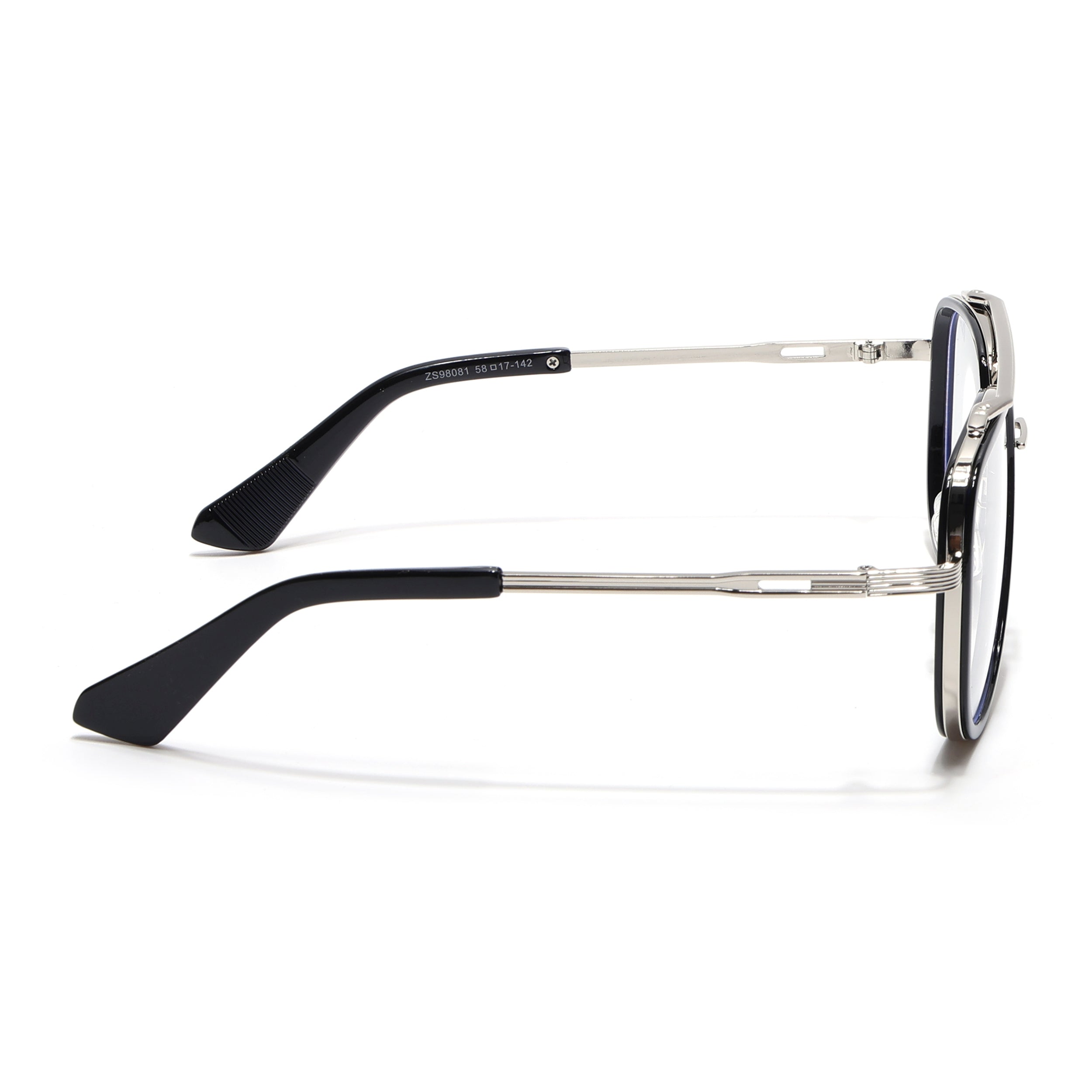 Voyage Black & Silver Wayfarer Eyeglasses for Men & Women (98081MG5276-C3)