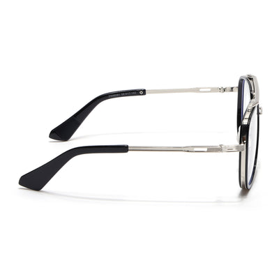 Voyage Black & Silver Wayfarer Eyeglasses for Men & Women (98081MG5276-C3)