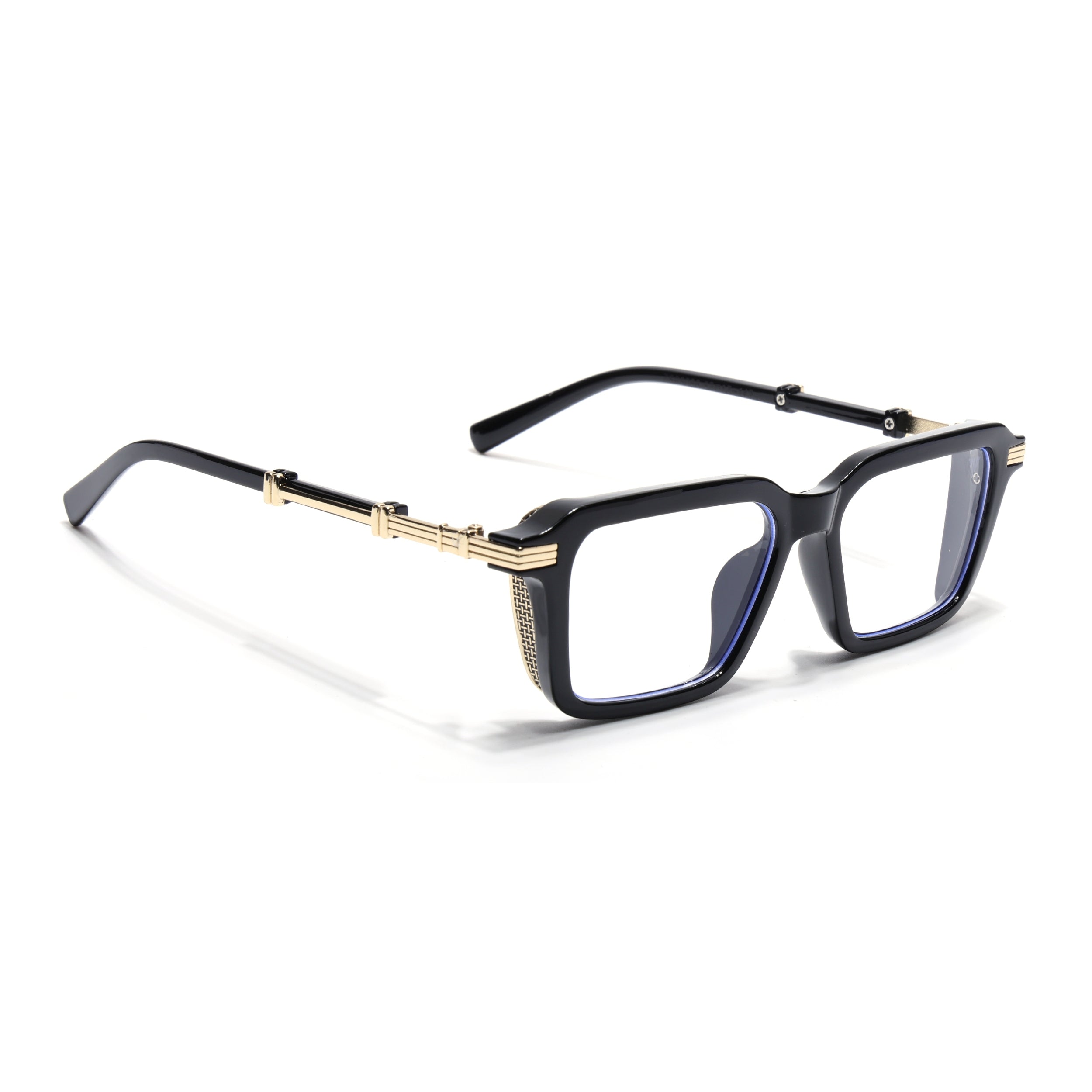 Voyage Goat Black & Golden Square Eyeglasses for Men & Women (98086MG4569-C1)