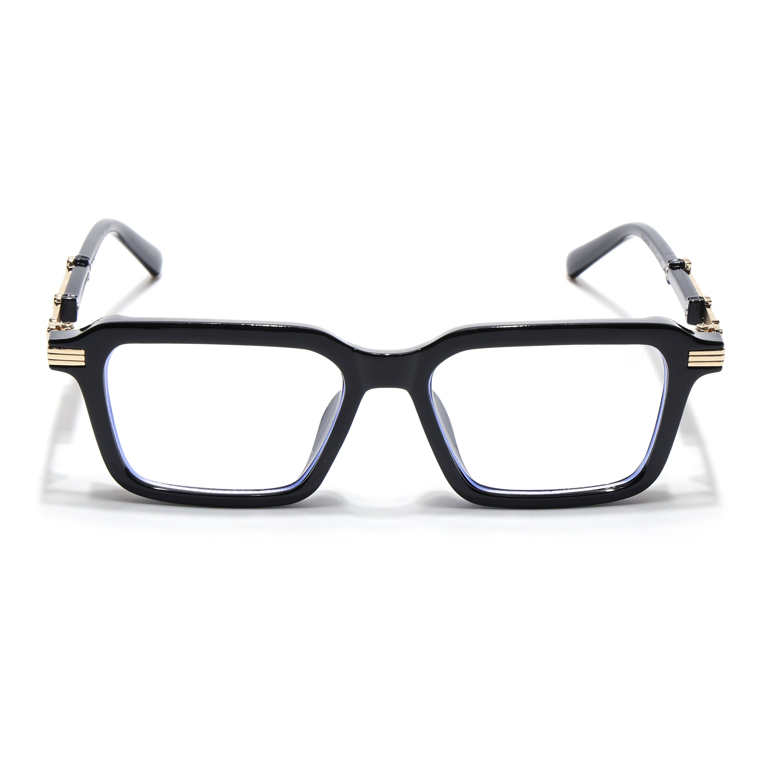 Voyage Goat Black & Golden Square Eyeglasses for Men & Women (98086MG4569-C1)