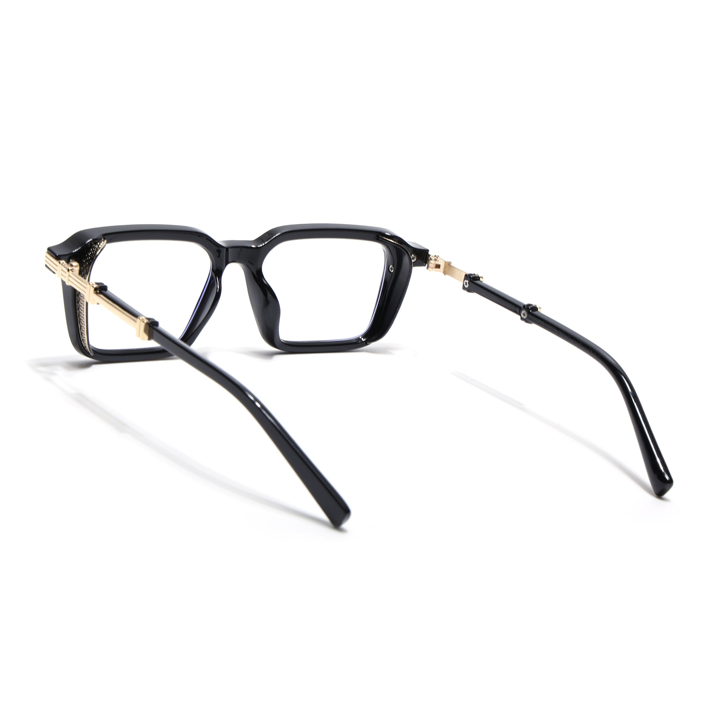 Voyage Goat Black & Golden Square Eyeglasses for Men & Women (98086MG4569-C1)