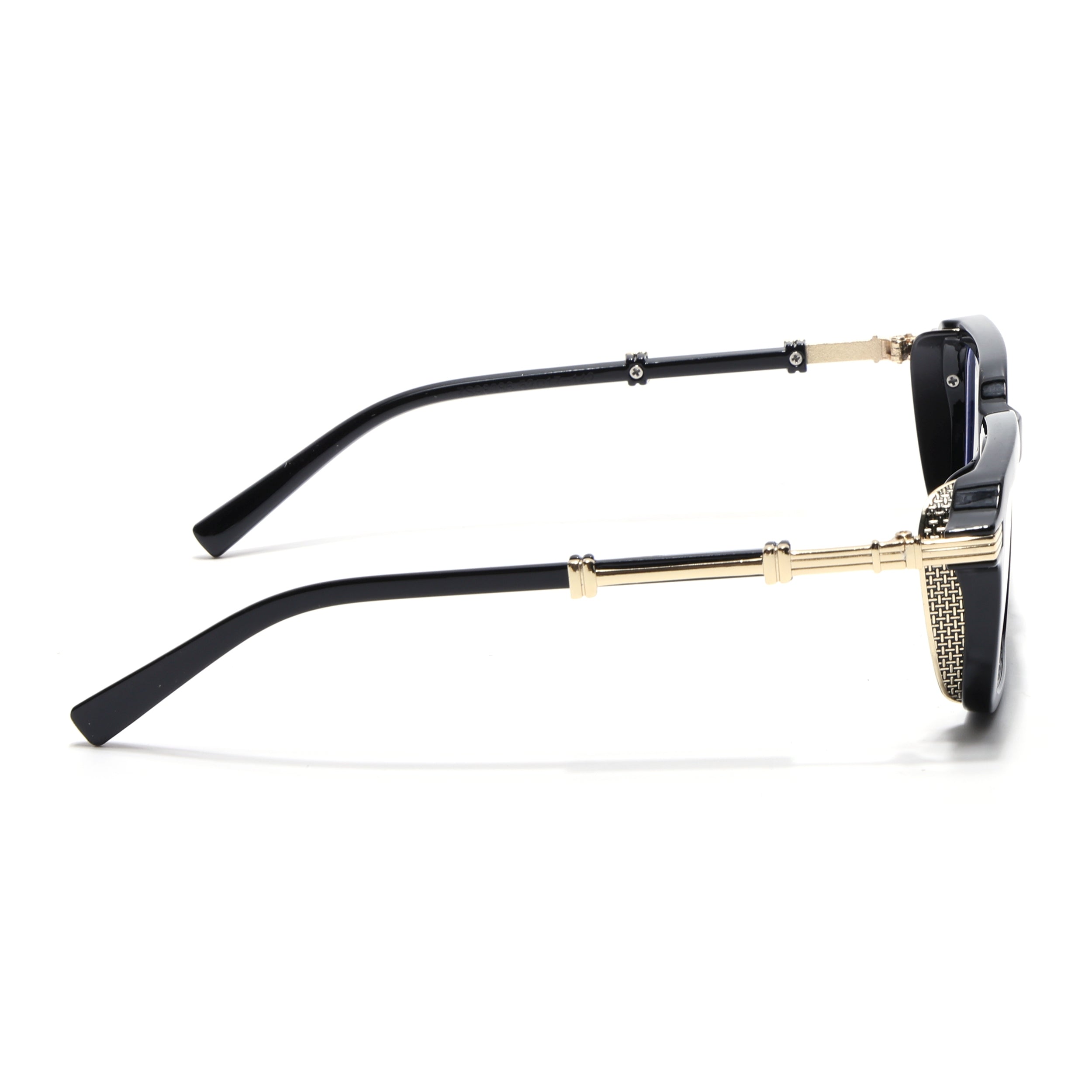 Voyage Goat Black & Golden Square Eyeglasses for Men & Women (98086MG4569-C1)