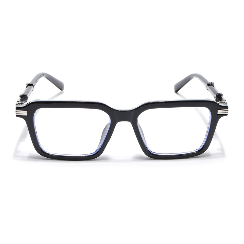 Voyage Goat Black & Silver Square Eyeglasses for Men & Women (98086MG4824-C2)