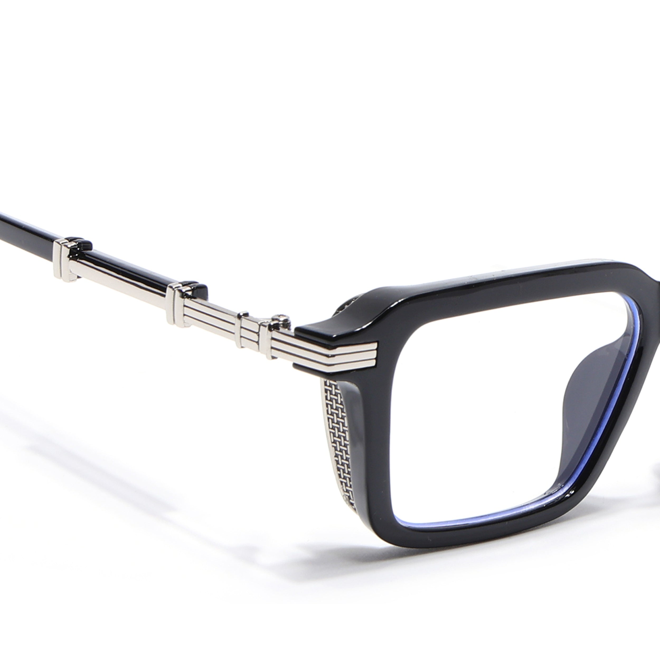 Voyage Goat Black & Silver Square Eyeglasses for Men & Women (98086MG4824-C2)