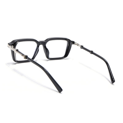 Voyage Goat Black & Silver Square Eyeglasses for Men & Women (98086MG4824-C2)