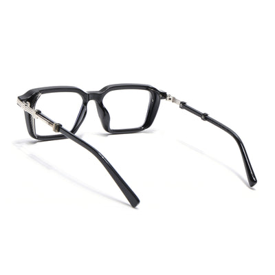 Voyage Goat Black & Silver Square Eyeglasses for Men & Women (98086MG4824-C2)