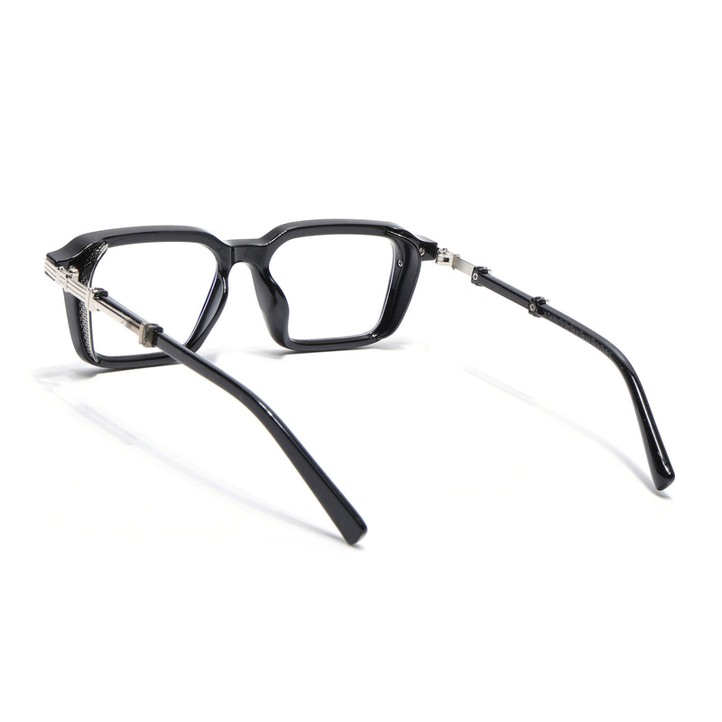 Voyage Goat Black & Silver Square Eyeglasses for Men & Women (98086MG4824-C2)