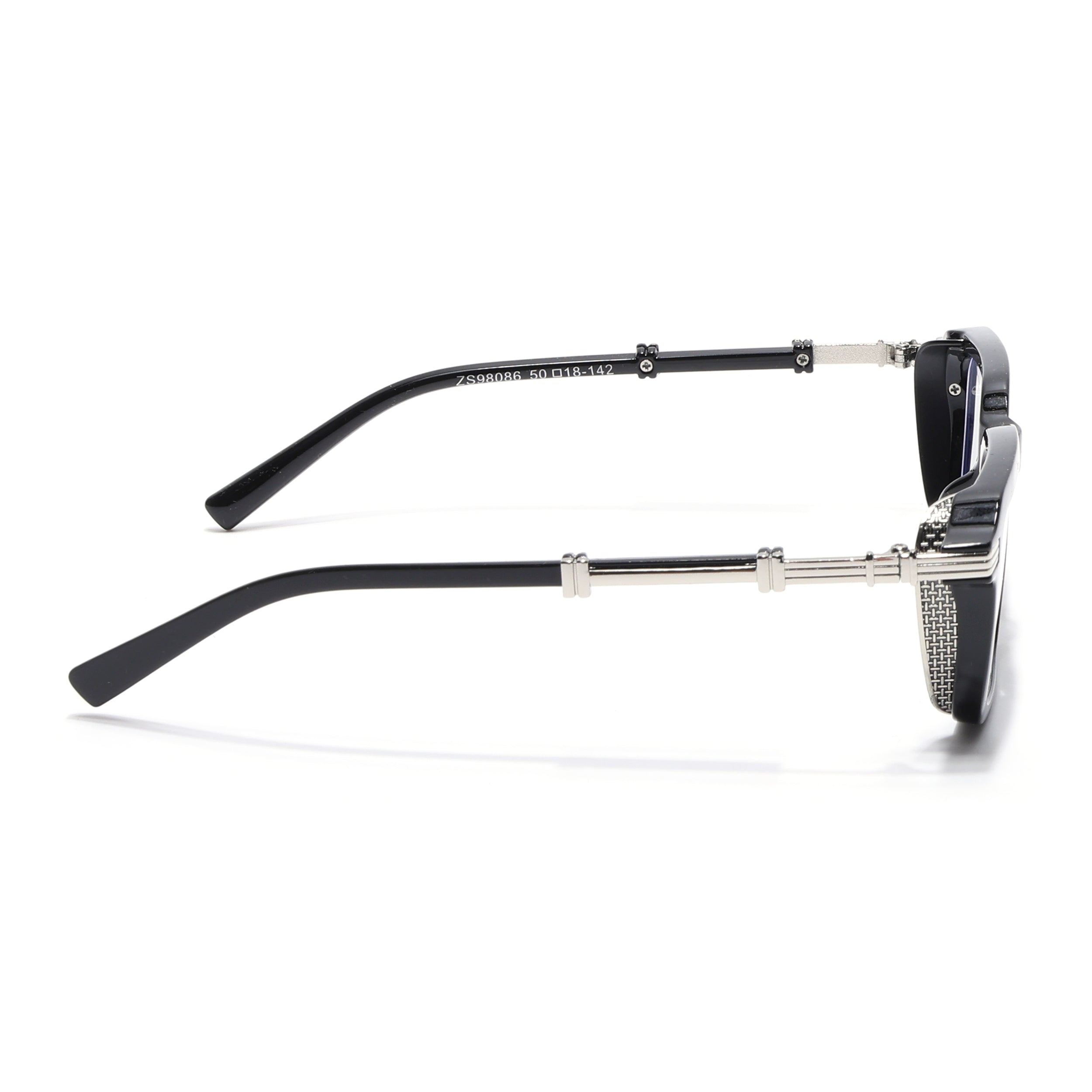 Voyage Goat Black & Silver Square Eyeglasses for Men & Women (98086MG4824-C2)