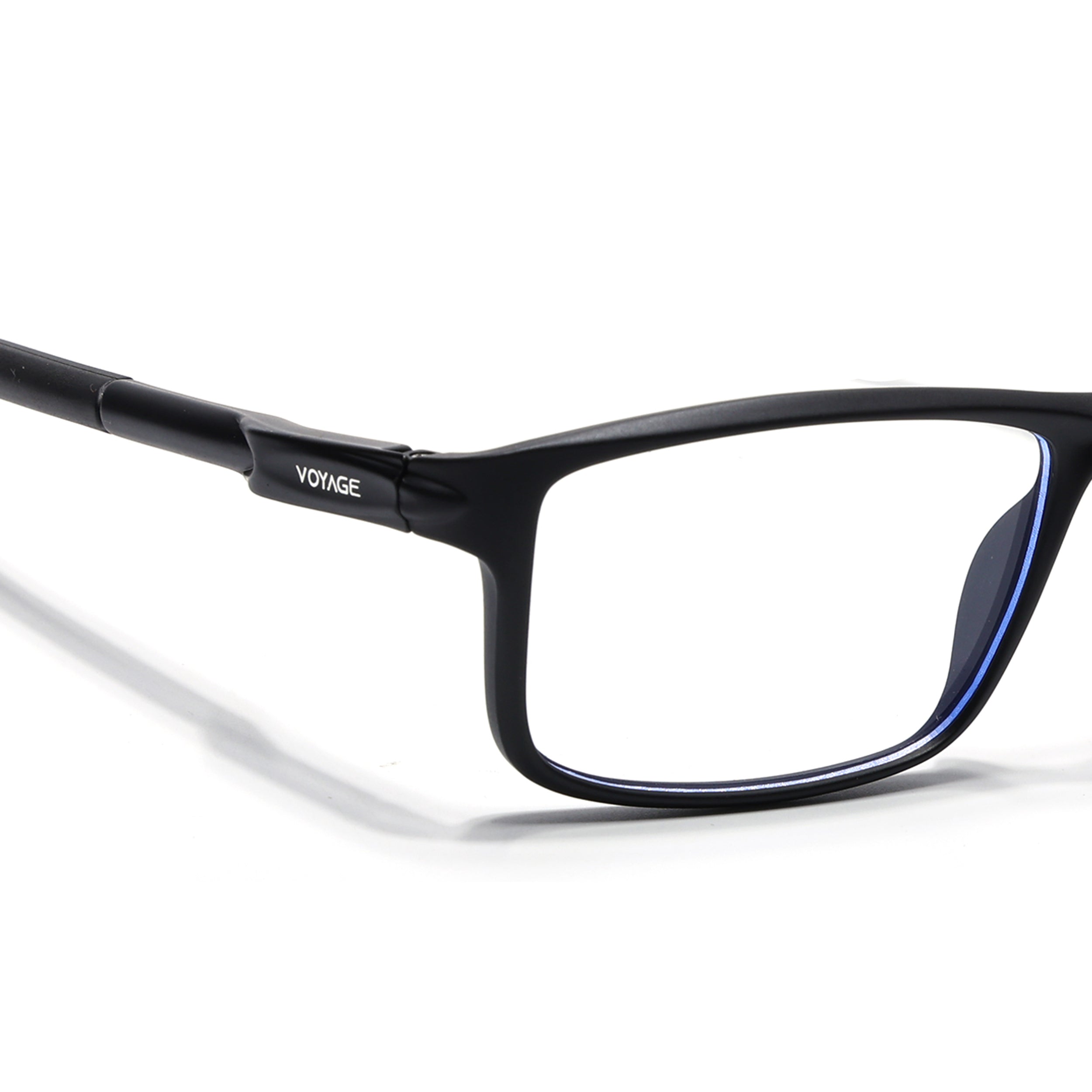 Voyage Active Black Rectangle Eyeglasses for Men & Women (9808MG5743-C1)