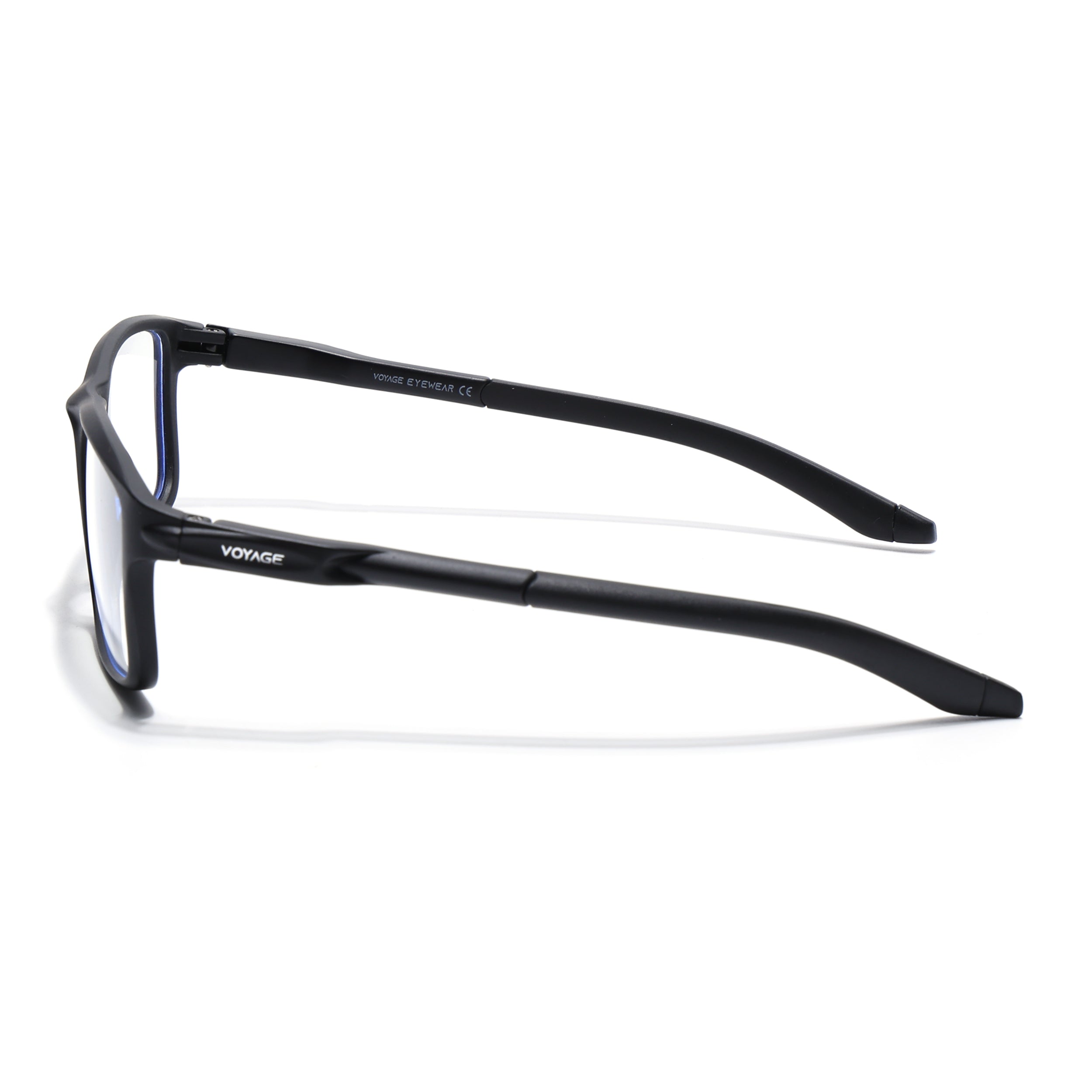Voyage Active Black Rectangle Eyeglasses for Men & Women (9808MG5743-C1)