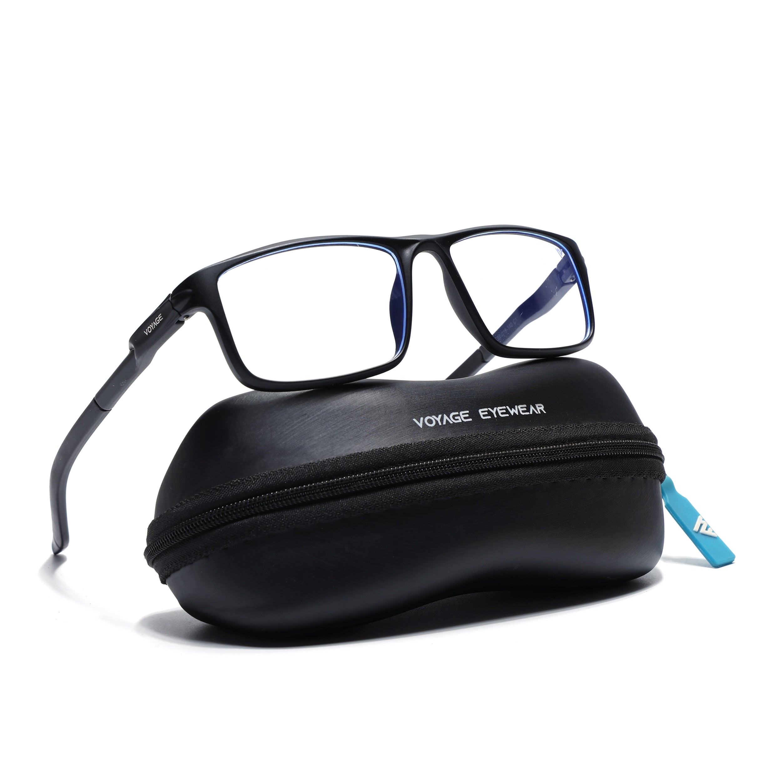 Voyage Active Black Rectangle Eyeglasses for Men & Women (9808MG5743-C1)