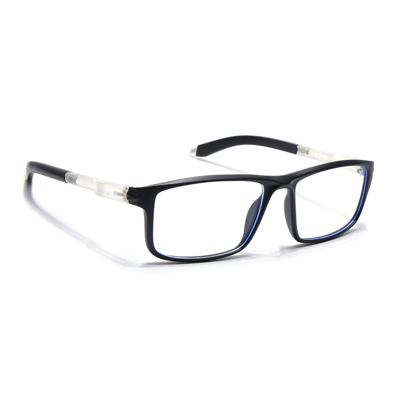 Voyage Active Black Rectangle Eyeglasses for Men & Women (9808MG5744-C2)