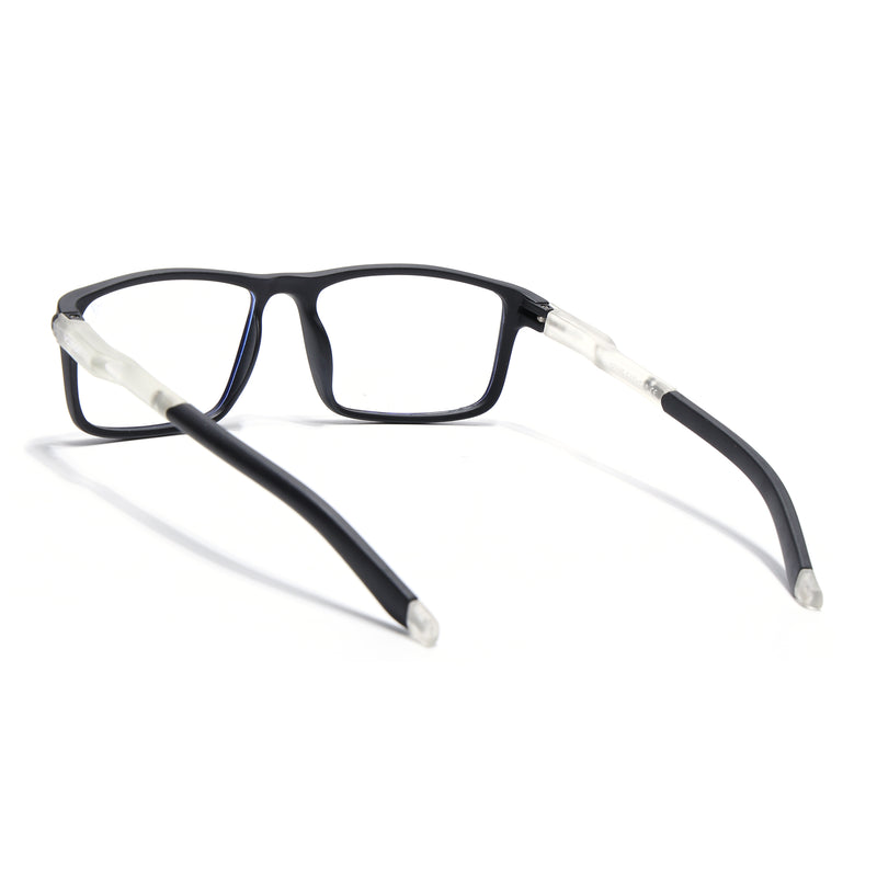 Voyage Active Black Rectangle Eyeglasses for Men & Women (9808MG5744-C2)