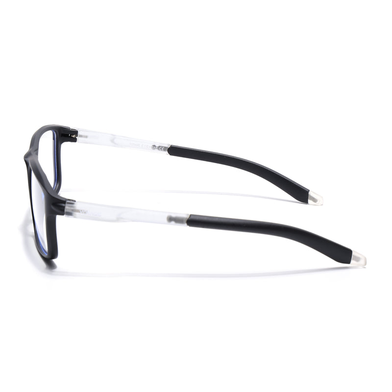 Voyage Active Black Rectangle Eyeglasses for Men & Women (9808MG5744-C2)