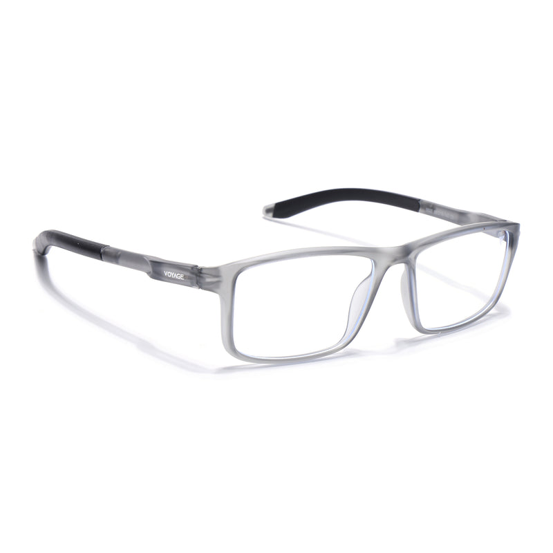 Voyage Active Grey Rectangle Eyeglasses for Men & Women (9808MG5745-C3)
