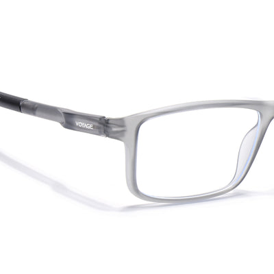 Voyage Active Grey Rectangle Eyeglasses for Men & Women (9808MG5745-C3)