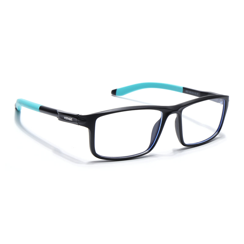 Voyage Active Black Rectangle Eyeglasses for Men & Women (9808MG5746-C4)