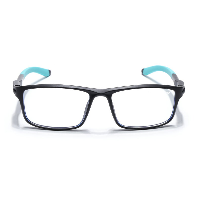 Voyage Active Black Rectangle Eyeglasses for Men & Women (9808MG5746-C4)