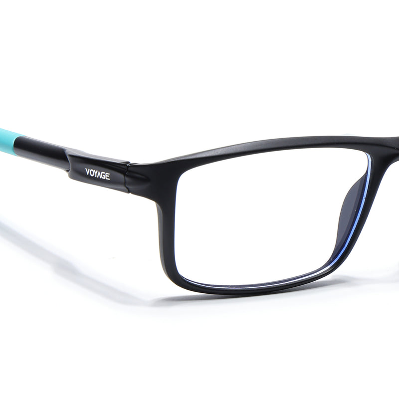 Voyage Active Black Rectangle Eyeglasses for Men & Women (9808MG5746-C4)