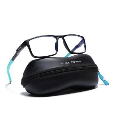 Voyage Active Black Rectangle Eyeglasses for Men & Women (9808MG5746-C4)