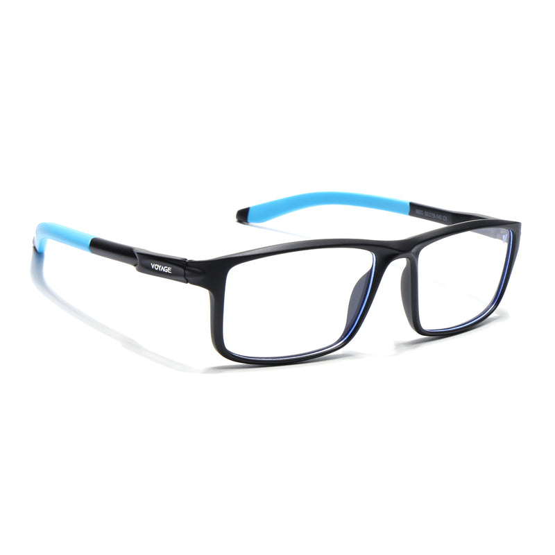 Voyage Active Black Rectangle Eyeglasses for Men & Women (9808MG5747-C5)
