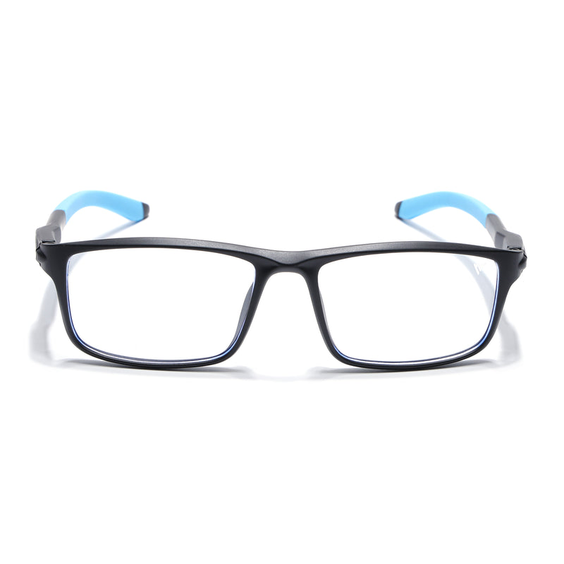 Voyage Active Black Rectangle Eyeglasses for Men & Women (9808MG5747-C5)