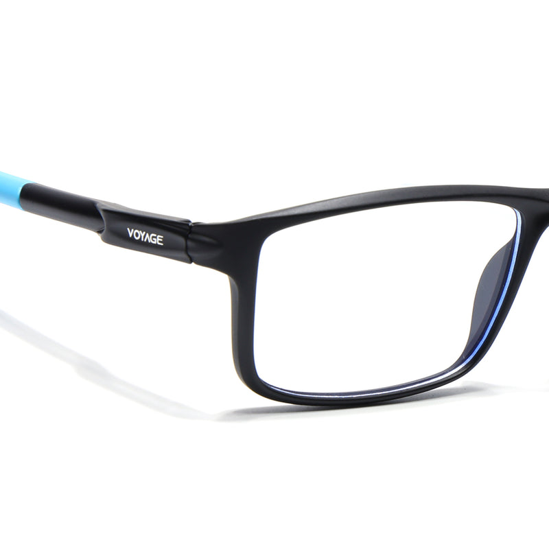 Voyage Active Black Rectangle Eyeglasses for Men & Women (9808MG5747-C5)