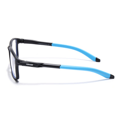 Voyage Active Black Rectangle Eyeglasses for Men & Women (9808MG5747-C5)