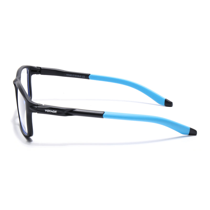 Voyage Active Black Rectangle Eyeglasses for Men & Women (9808MG5747-C5)