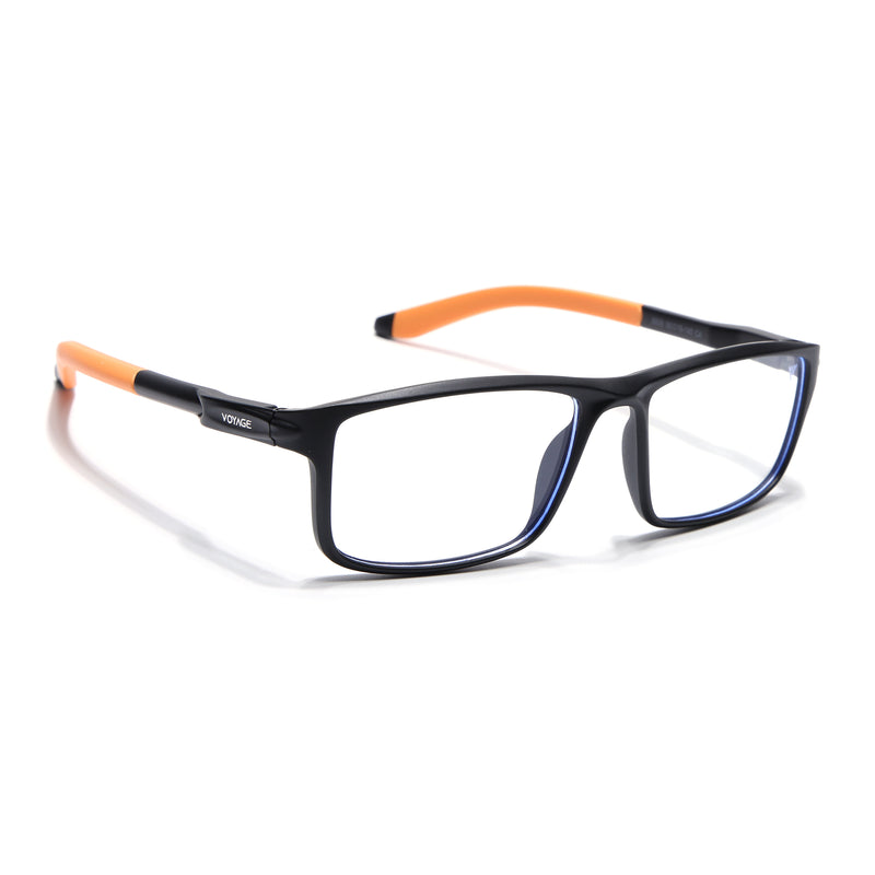 Voyage Active Black Rectangle Eyeglasses for Men & Women (9808MG5748-C6)