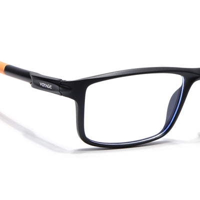 Voyage Active Black Rectangle Eyeglasses for Men & Women (9808MG5748-C6)