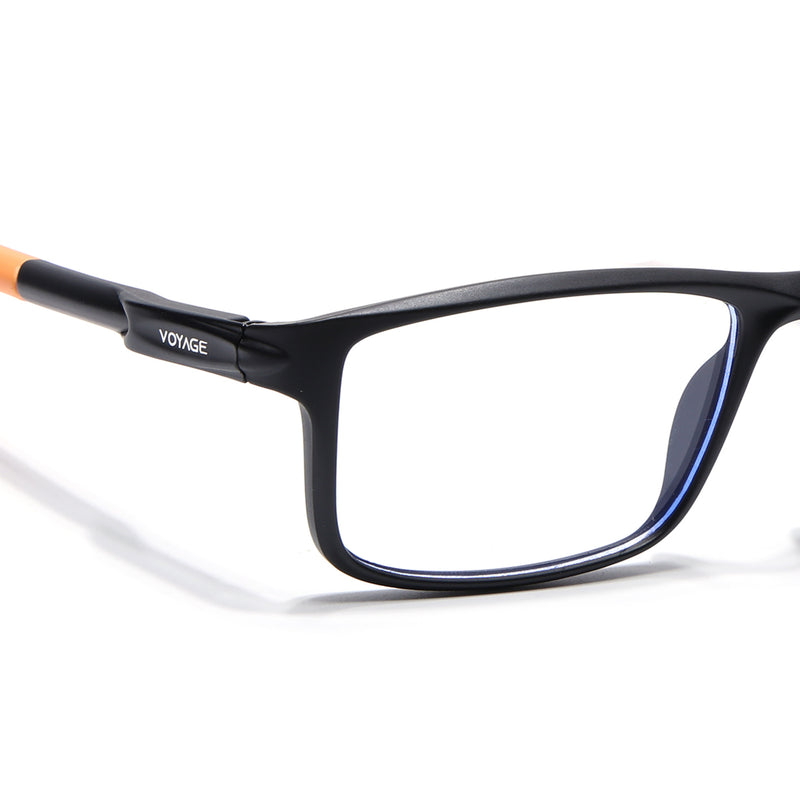 Voyage Active Black Rectangle Eyeglasses for Men & Women (9808MG5748-C6)