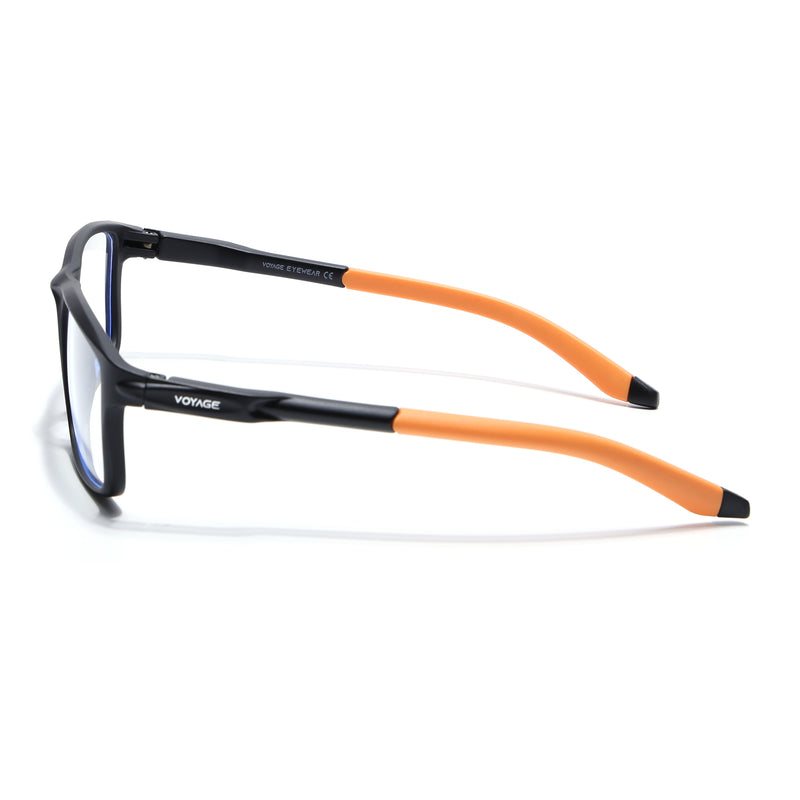 Voyage Active Black Rectangle Eyeglasses for Men & Women (9808MG5748-C6)