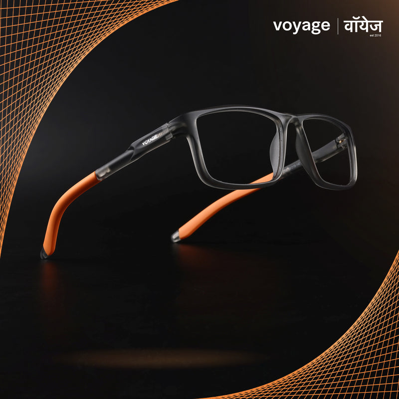 Voyage Active Grey Rectangle Eyeglasses for Men & Women (9808MG5749-C7)