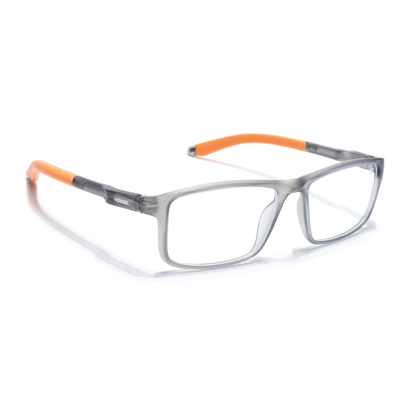Voyage Active Grey Rectangle Eyeglasses for Men & Women (9808MG5749-C7)