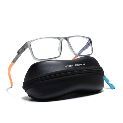 Voyage Active Grey Rectangle Eyeglasses for Men & Women (9808MG5749-C7)