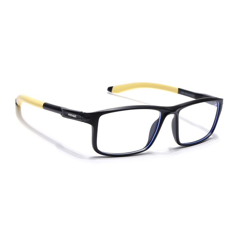 Voyage Active Black Rectangle Eyeglasses for Men & Women (9808MG5750-C8)