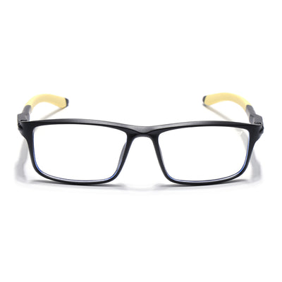 Voyage Active Black Rectangle Eyeglasses for Men & Women (9808MG5750-C8)